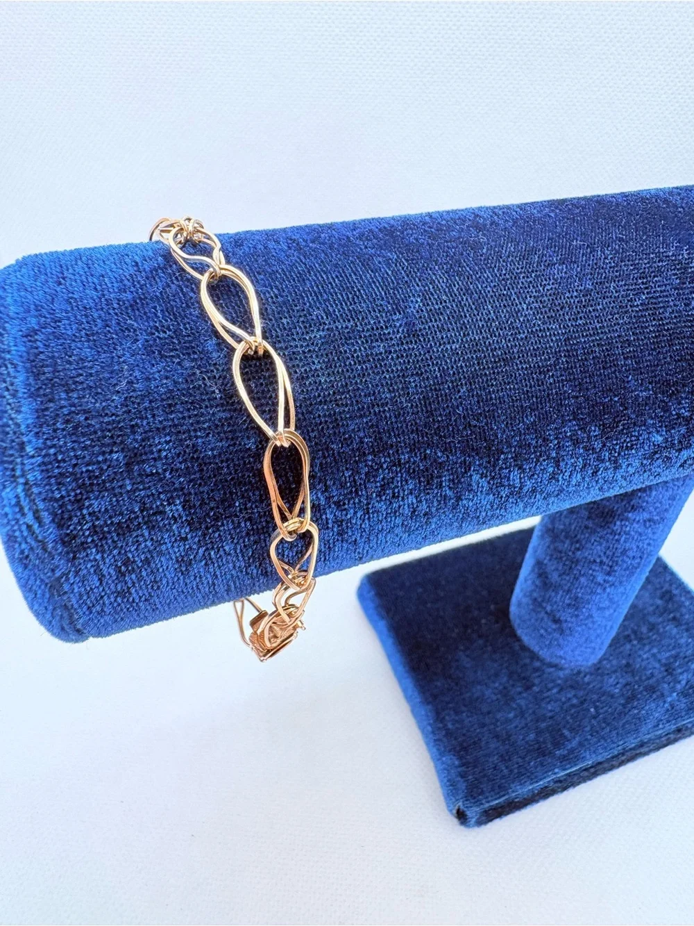 Vintage Yellow Gold Plated Air flex Double Link Bracelet Sterling Silver 7.5”